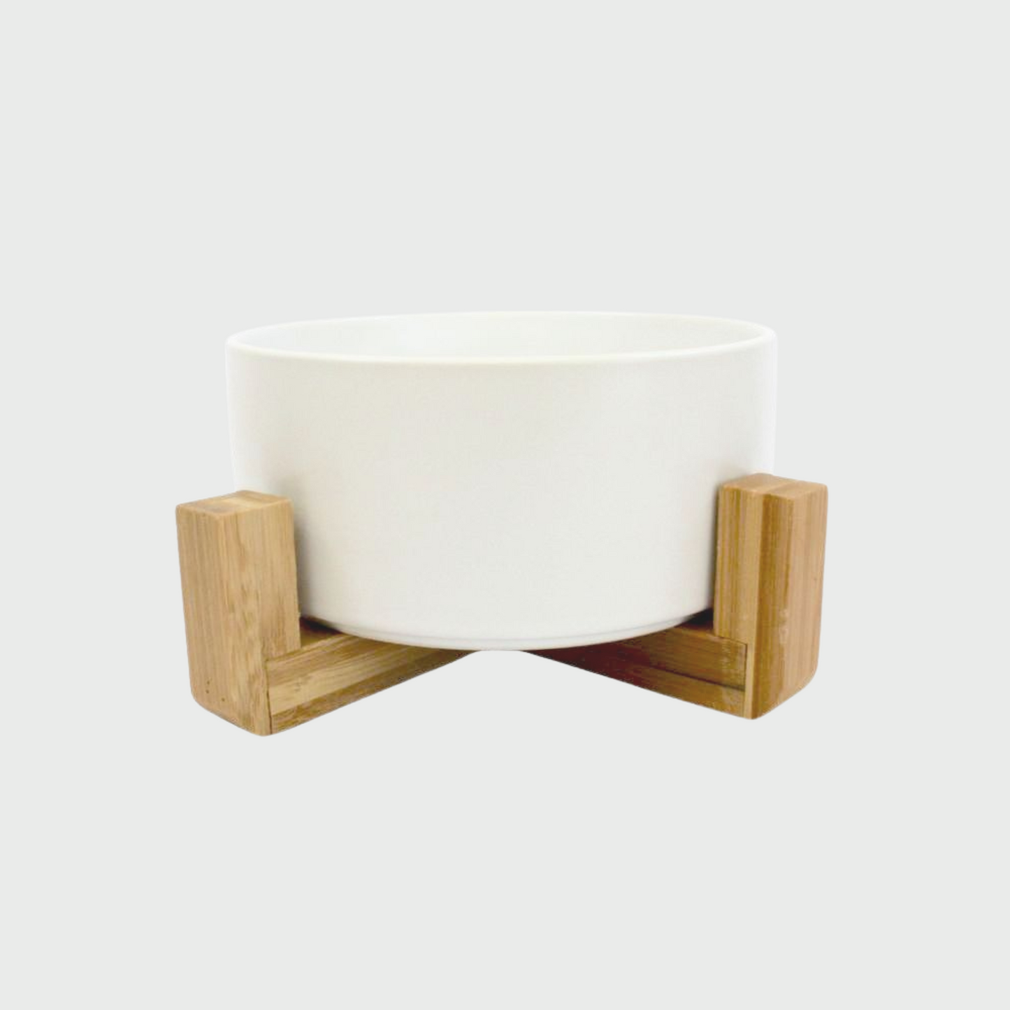 Medium Ceramic Bowl with Wooden Stand - Pink