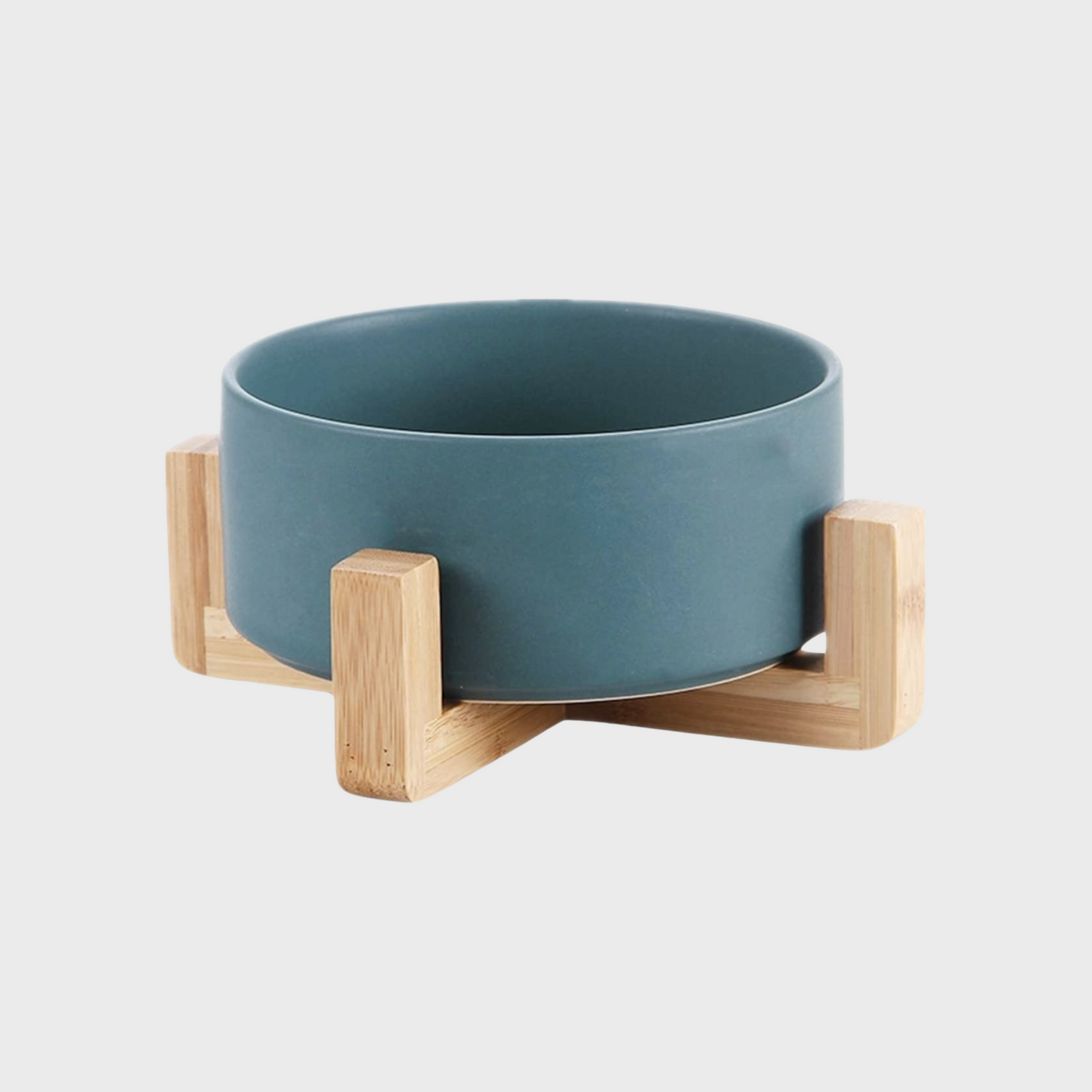 Medium Ceramic Bowl with Wooden Stand - Pink