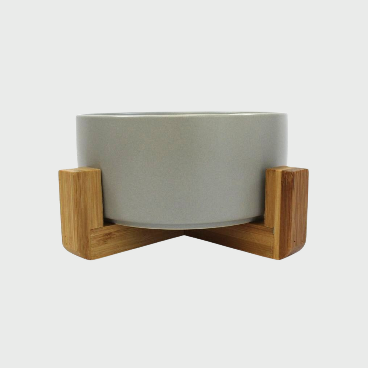 Medium Ceramic Bowl with Wooden Stand - Pink
