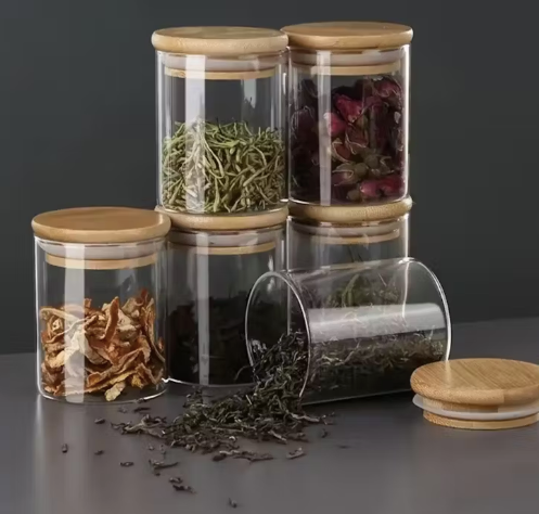 Set of 6 250ml Glass Seasoning Jars with Marker