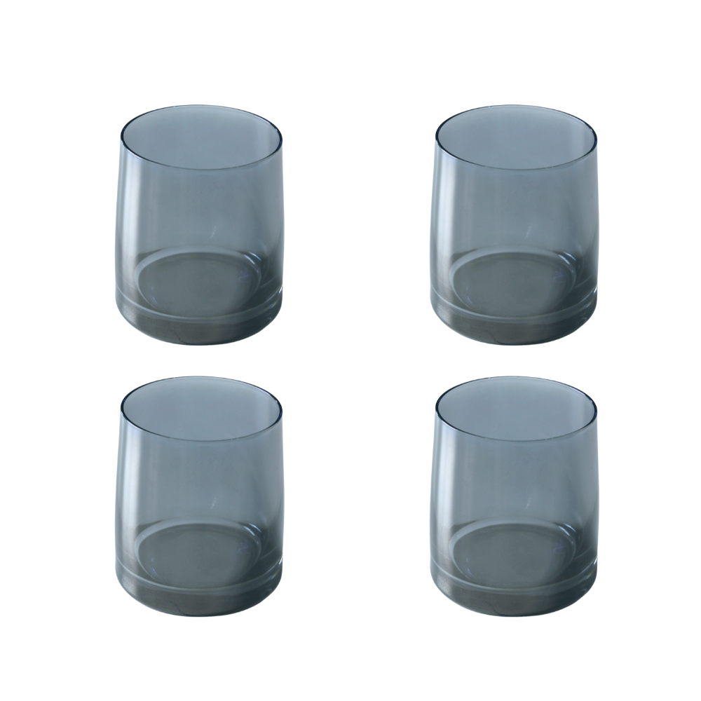 Nordic Style Coloured Tumbler Glass - Ash - Pack of 4