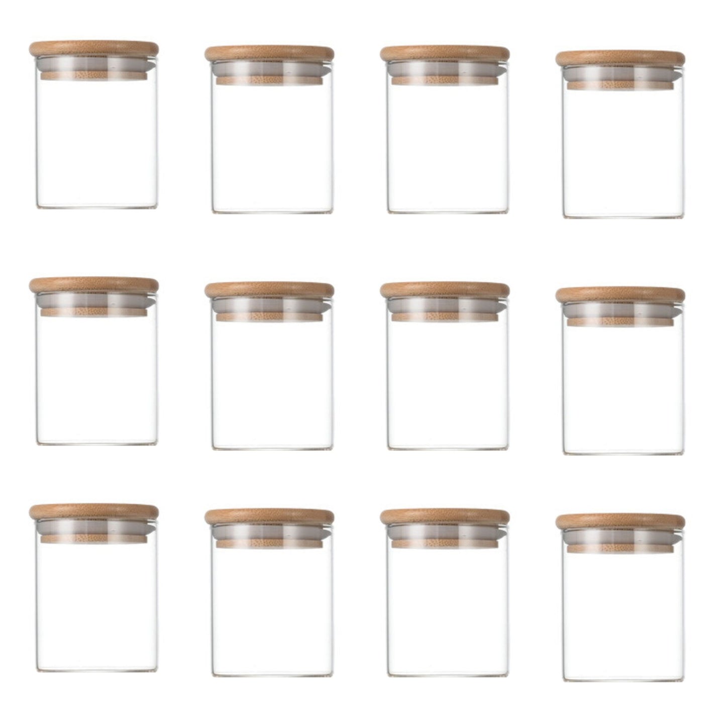 Haus Republik - Set of 6 Glass Seasoning Containers with Labels - 6.5x10cm