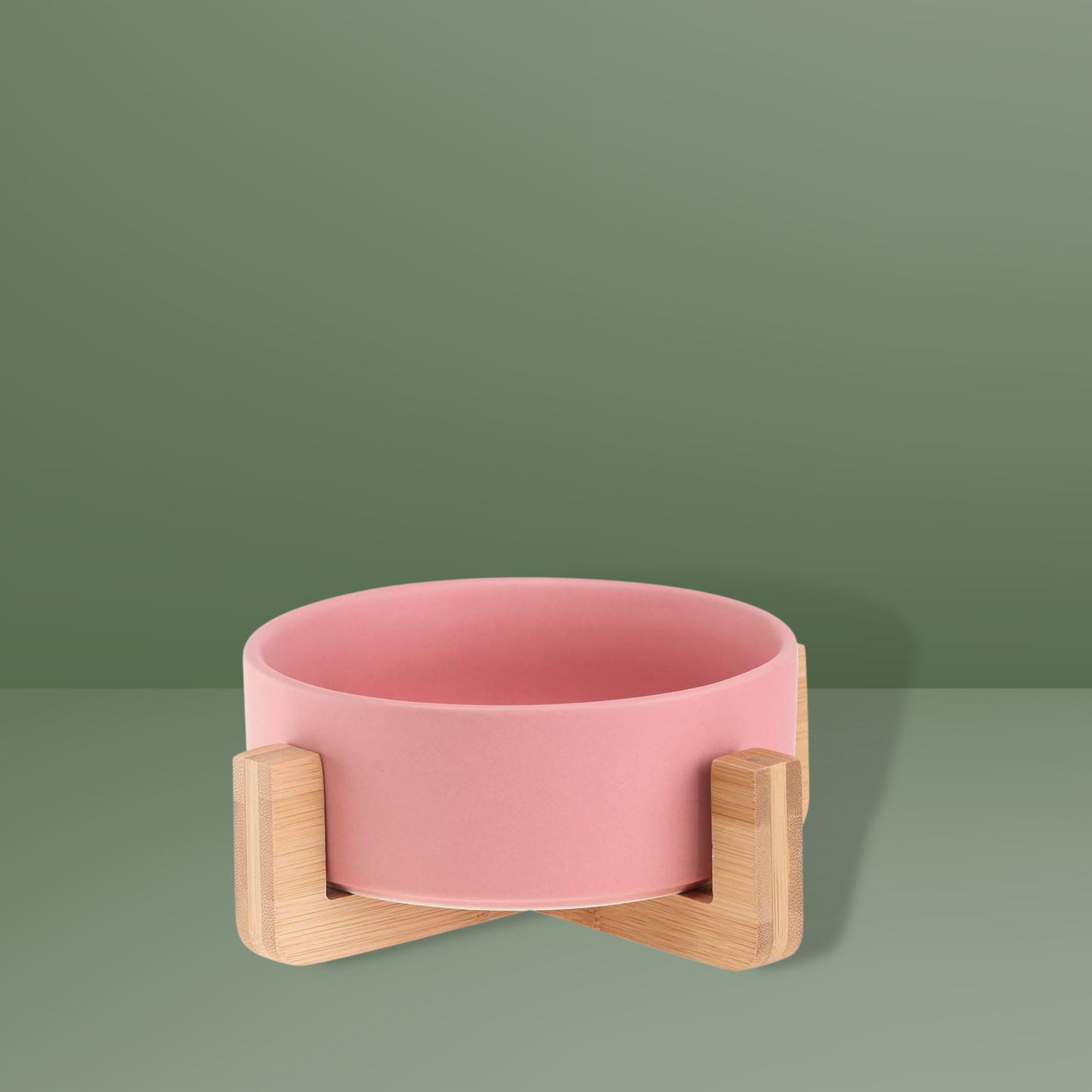 Small Ceramic Bowl with Wooden Stand - Yellow