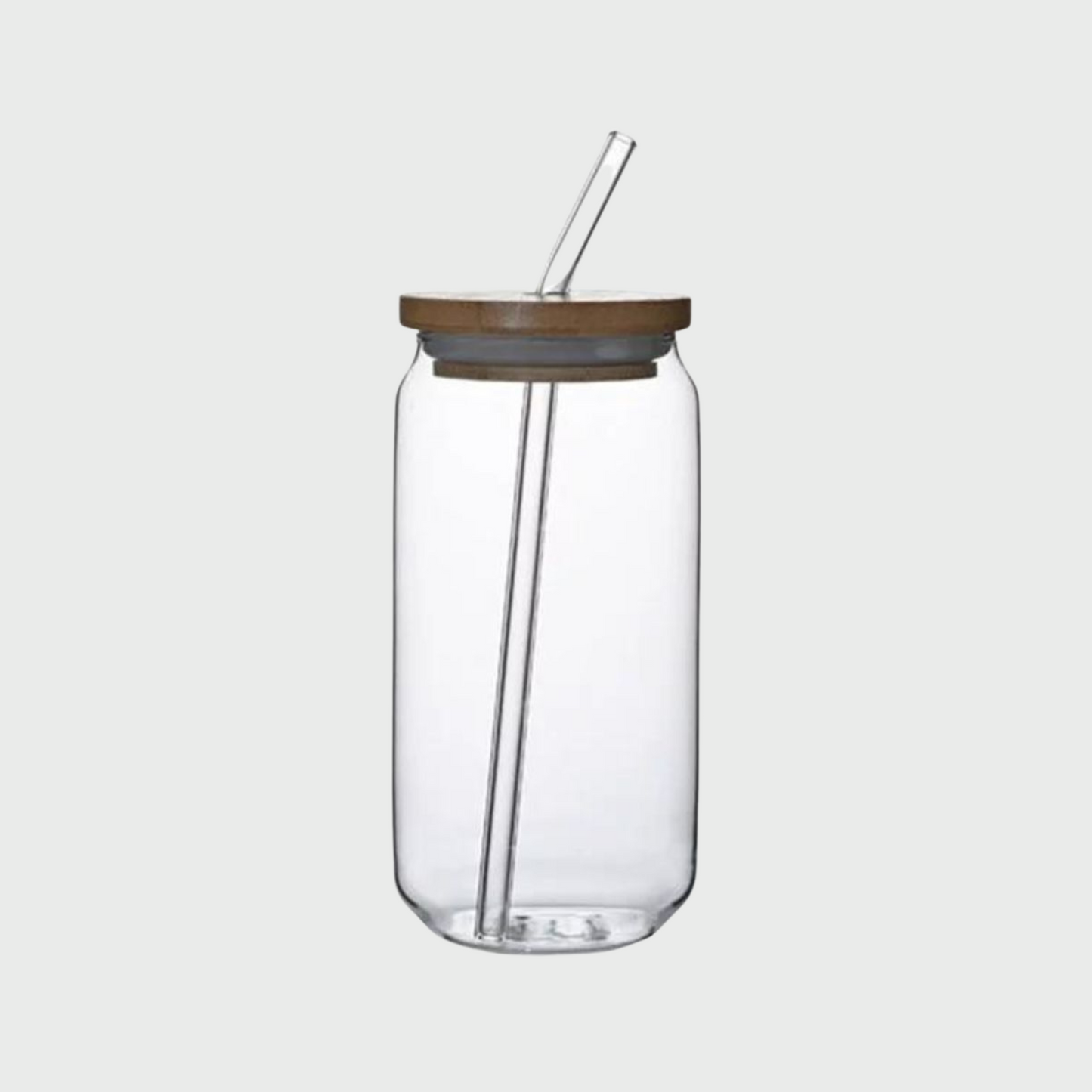 Haus Republik - Nordic Coke Glasses with Bamboo Lid + Glass Straw - 470ml