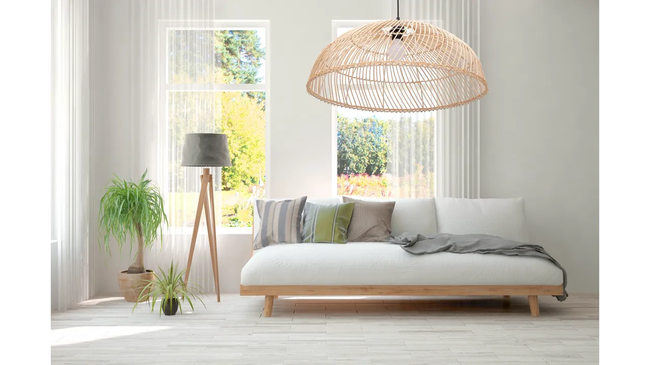 Woven Rattan Hanging Lamp - 40x22cm