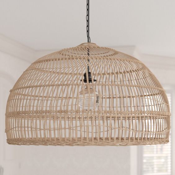 Woven Rattan Hanging Lamp - 40x22cm