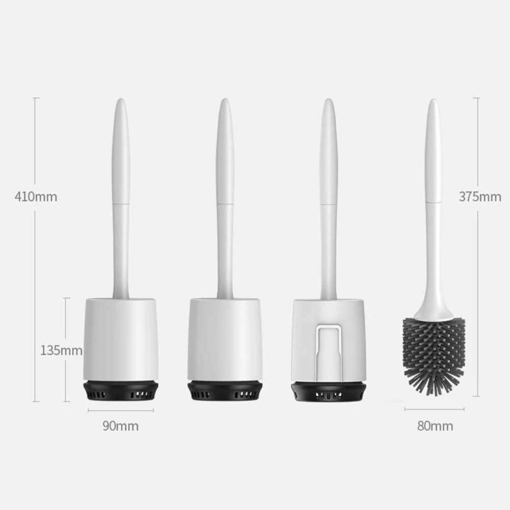 Silicone Bristle Toilet Brush With Floor Stand
