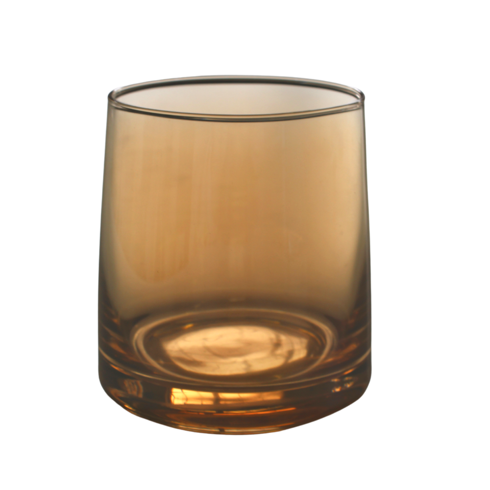 Nordic Style Coloured Tumbler Glass - Amber - Pack of 4