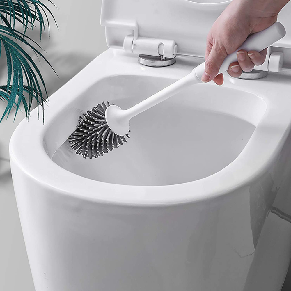 Silicone Bristle Toilet Brush With Floor Stand