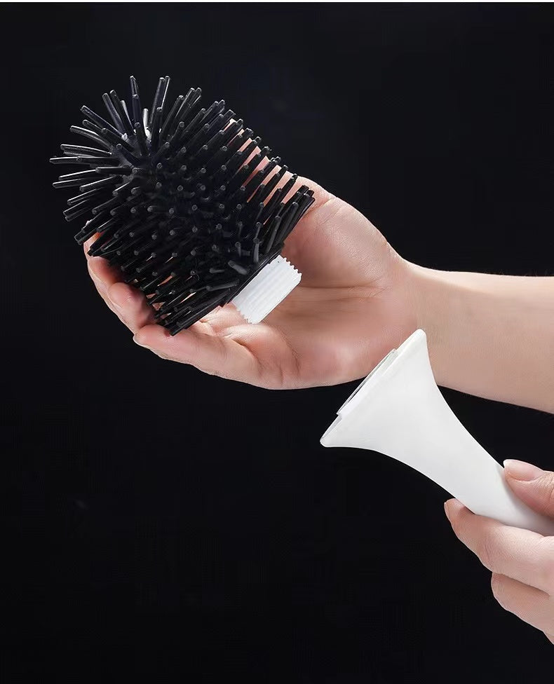 Silicone Bristle Toilet Brush With Floor Stand